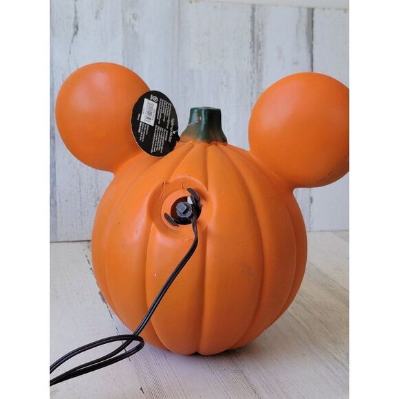 Vintage Mickey Mouse light up face pumpkin Halloween home decor - Picture 7 of 10